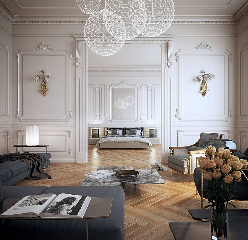 Inspirat din arta Greciei și a Romei antice, stilul neoclasic se completează cu elemente de decor și tehnologii moderne. Acesta exclude pompozitatea, excesul de decor și poate fi încadrat atât în spații mari, cât și în cele mici.