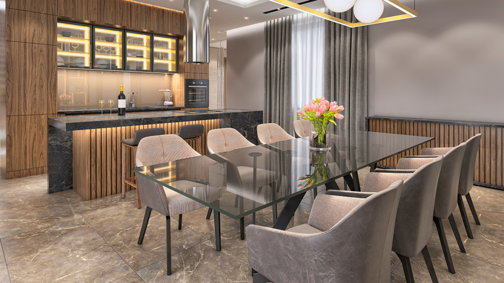 Mobilierul din sticlă este recunoscut pentru eleganța și rafinamentul său în designul interior contemporan.