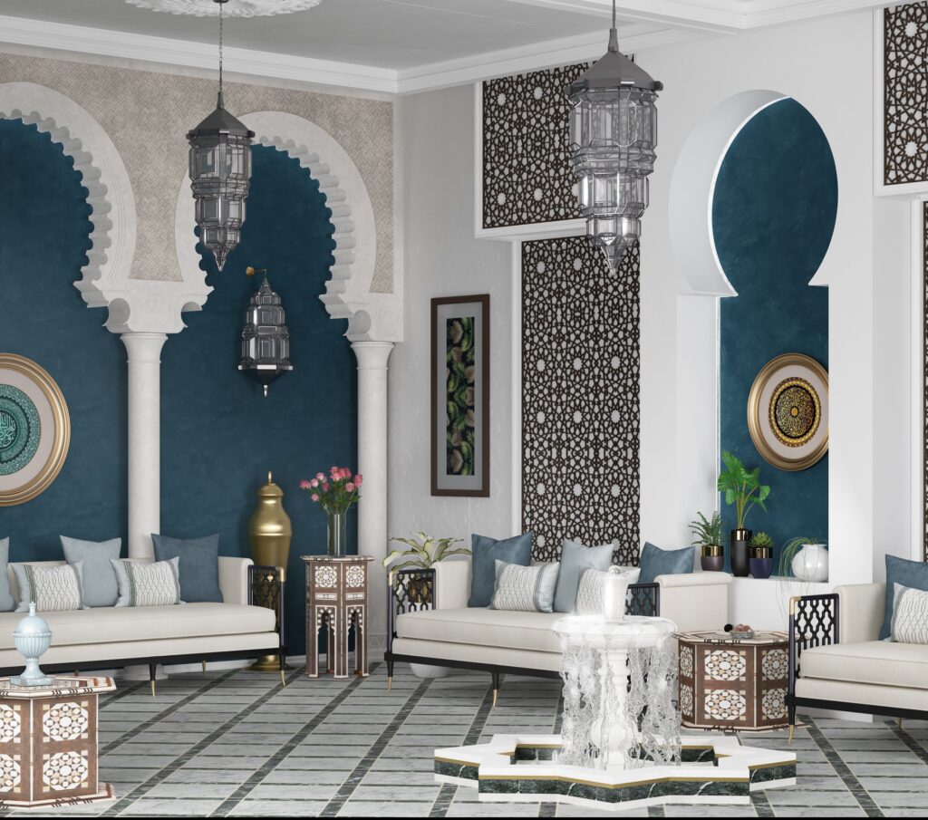 Stilul arab de amenajare este inspirat din designul tradițional al țărilor arabe, cu o istorie bogată și o estetică distinctivă